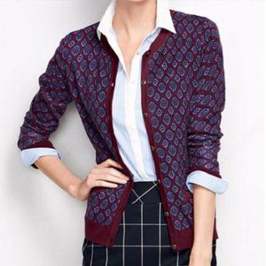 Lands End Printed Cardigan Sweaters Supima Cotton